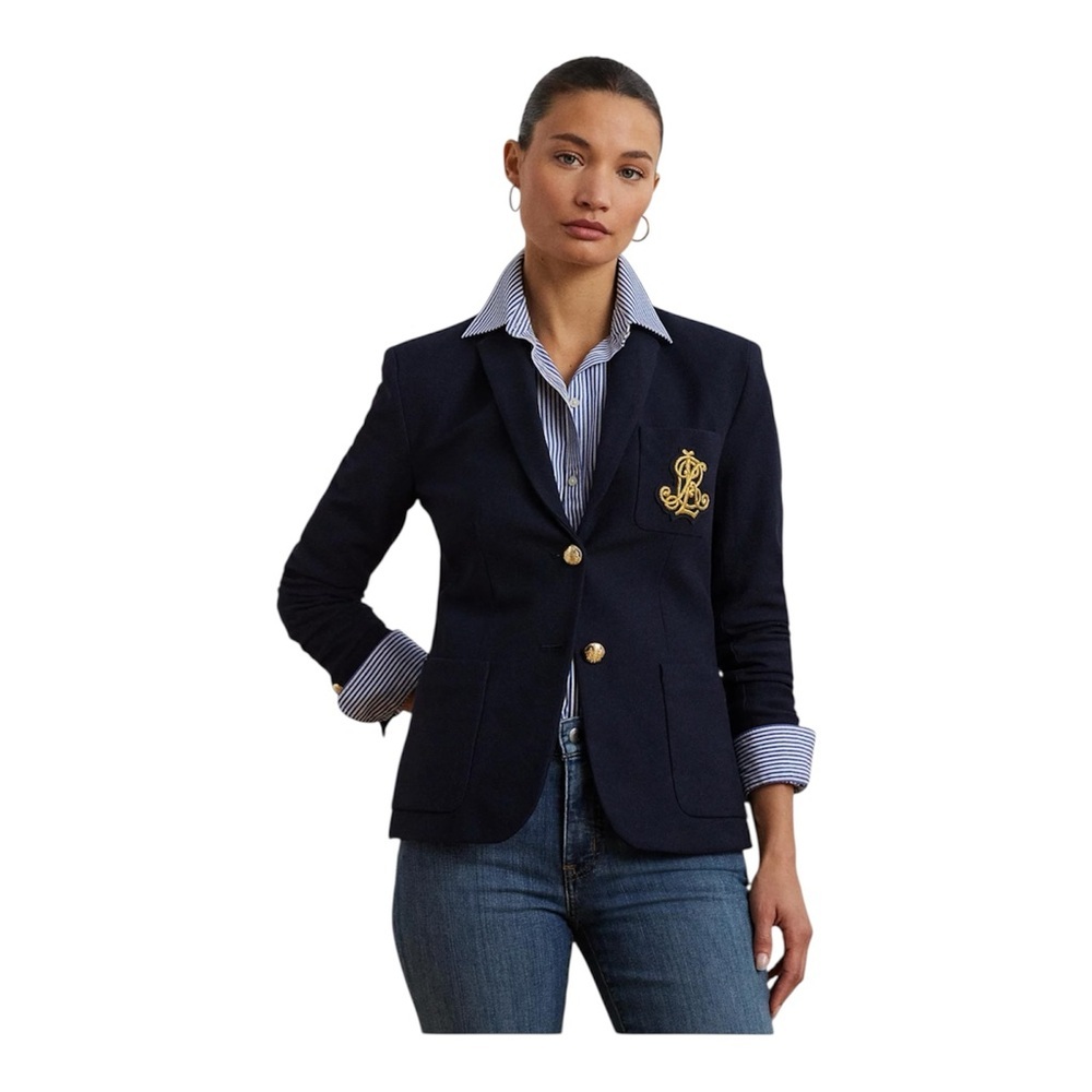 Lauren Ralph Lauren Bullion Jacquard Blazer Lauren Navy - Picture 3 of 7